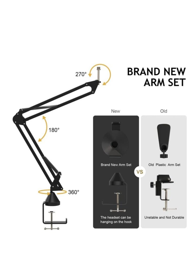 ZINGYOU - ZY-CA1  XLR Condenser Microphone, Cardioid Studio Recording Mic Kit with Boom Arm, Shock Mount, Pop Filter, Windscreen and Cable Ties for Podcast, Voice Over, Vocal, Streaming, YouTube,  (Black) - Image 1