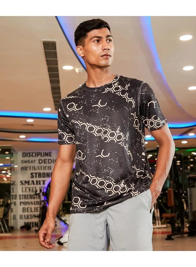 كامبوس سوترا تي شيرت رياضي رياضي باللون الأسود الداكن للرجال