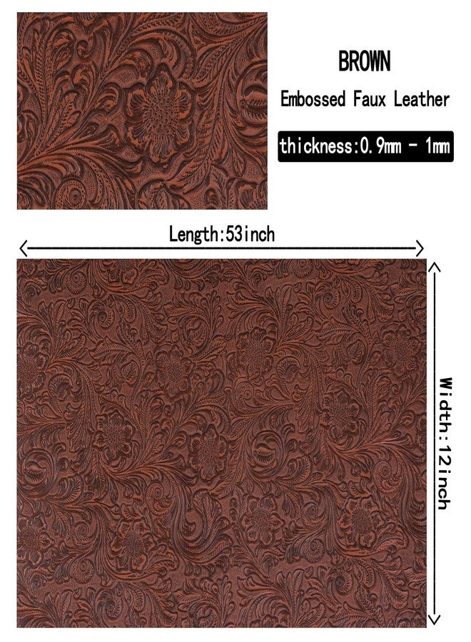 Ramya Embossed Faux Leather Sheets Fabric 12" x 53",for Handmade DIY Bows Wallet Sewing,Leather Earring Crafts Projects (Brown) - Image 5