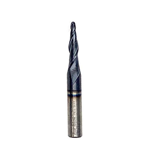 Foos - Tapered Angle Ball Tip - 1/4 Shank -Solid Carbide - TiAIN Coated Router Bits (4 Piece Set 1.0mm; .75mm; .5mm; .25mm;) - Image 3