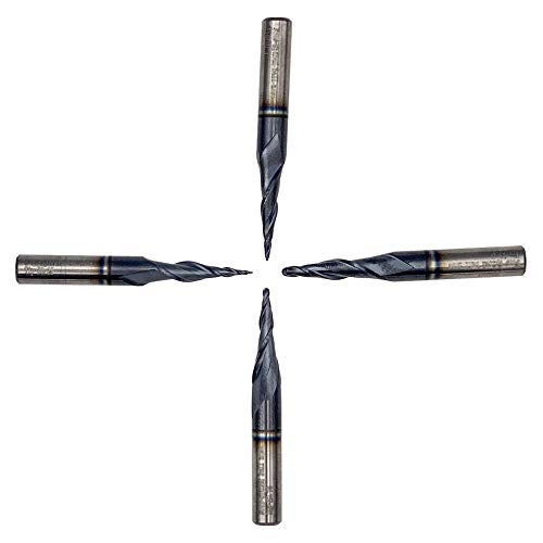 Foos - Tapered Angle Ball Tip - 1/4 Shank -Solid Carbide - TiAIN Coated Router Bits (4 Piece Set 1.0mm; .75mm; .5mm; .25mm;) - Image 1