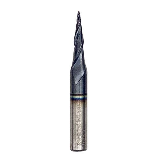 Foos - Tapered Angle Ball Tip - 1/4 Shank -Solid Carbide - TiAIN Coated Router Bits (4 Piece Set 1.0mm; .75mm; .5mm; .25mm;) - Image 5