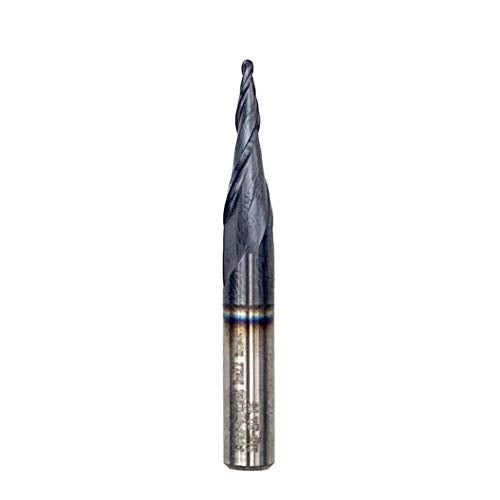 Foos - Tapered Angle Ball Tip - 1/4 Shank -Solid Carbide - TiAIN Coated Router Bits (4 Piece Set 1.0mm; .75mm; .5mm; .25mm;) - Image 4