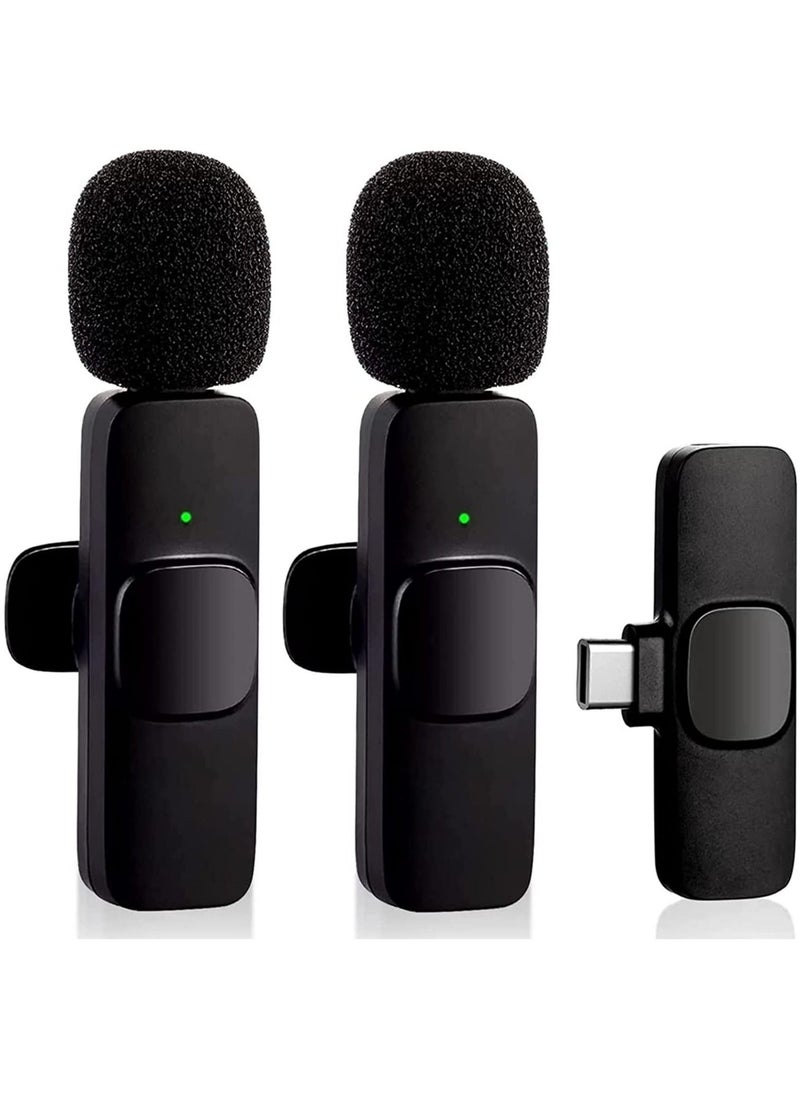 Generic - Wireless Lavalier Microphone for Type-C Phone, Plug-Play Wireless Mic with 2 Microphone for USB-C Android Phone Video Recording, Interview, Vlog, Auto Sync and Noise Reduction - Image 1