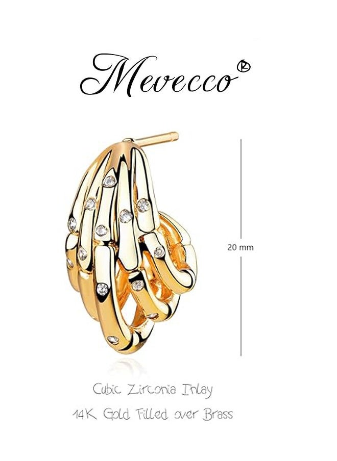 Mevecco - Women Huggie Earrings Gold Hoop 14K Gold Filled Small Simple Handmade Hypoallergenic Everyday Jewelry - Image 1