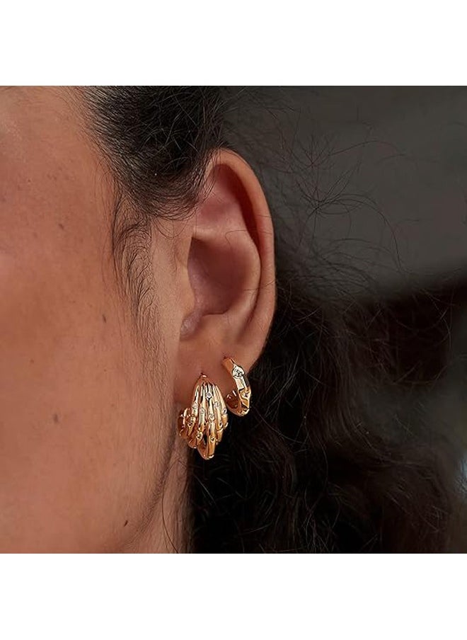 Mevecco - Women Huggie Earrings Gold Hoop 14K Gold Filled Small Simple Handmade Hypoallergenic Everyday Jewelry - Image 1