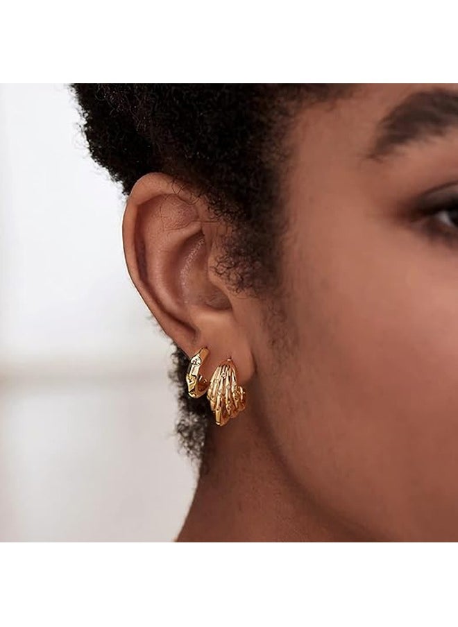 Mevecco - Women Huggie Earrings Gold Hoop 14K Gold Filled Small Simple Handmade Hypoallergenic Everyday Jewelry - Image 1