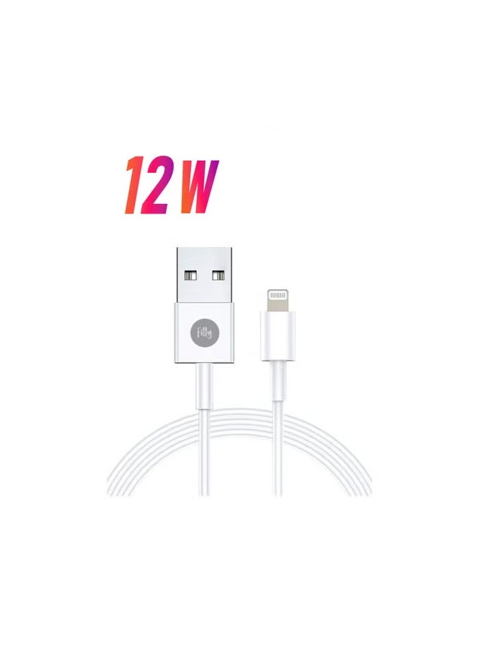 Filly iPhone Cable 1 Meter Lightning Cable iPhone Charger Cable USB A to Lightning Cable for iPhone 14/14 Pro/14 Plus/14 Pro Max, iPhone 13-8 All Series-White  - Image 1