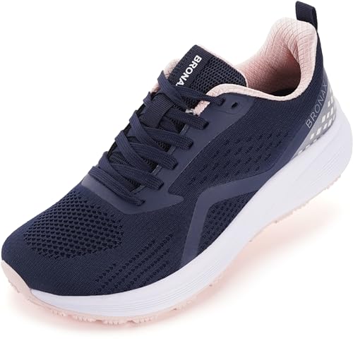 BRONAX Wide Tennis Shoes for Womens Comfortable Tennis Size 55w Outdoor Zapatos Deportivos para Mujer Athletics Maternity Pregnancy Rubber Gym Female Sneakers Dark Blue 36 - Image 1