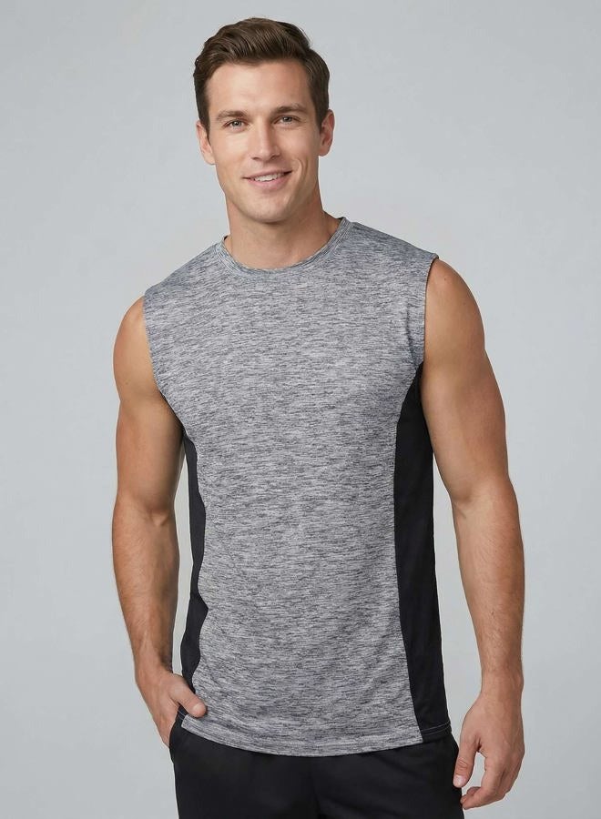 REALESSENTIALS Men's Quick Dry Fit Dri-Fit Jersey Sleeveless Tank Top Muscle Yoga Active Performance Sport Basketball Beach Gym Workout Running Fitness Athletic Bodybuilding Undershirt- Set 10, Medium, Set J, M - Image 2