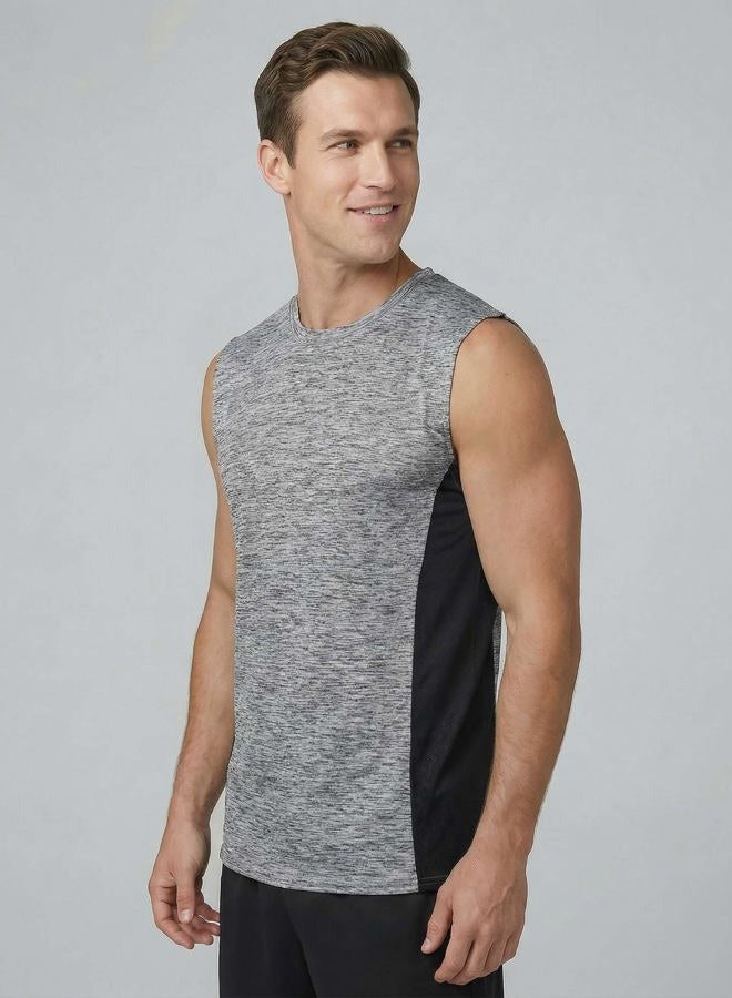REALESSENTIALS Men's Quick Dry Fit Dri-Fit Jersey Sleeveless Tank Top Muscle Yoga Active Performance Sport Basketball Beach Gym Workout Running Fitness Athletic Bodybuilding Undershirt- Set 10, Medium, Set J, M - Image 4