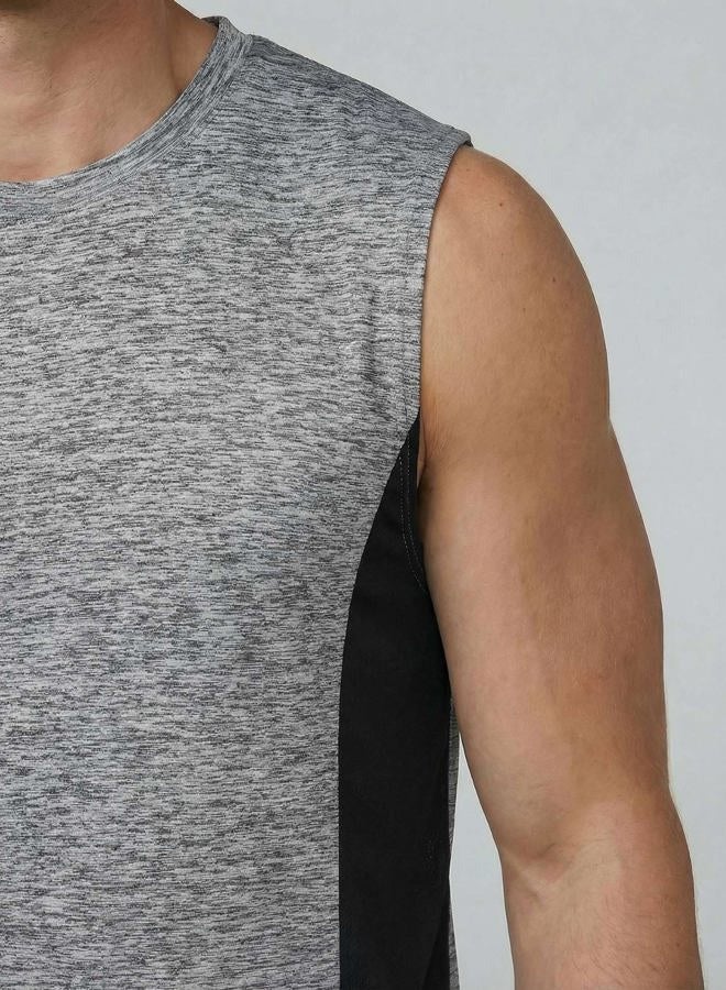 REALESSENTIALS Men's Quick Dry Fit Dri-Fit Jersey Sleeveless Tank Top Muscle Yoga Active Performance Sport Basketball Beach Gym Workout Running Fitness Athletic Bodybuilding Undershirt- Set 10, Medium, Set J, M - Image 5