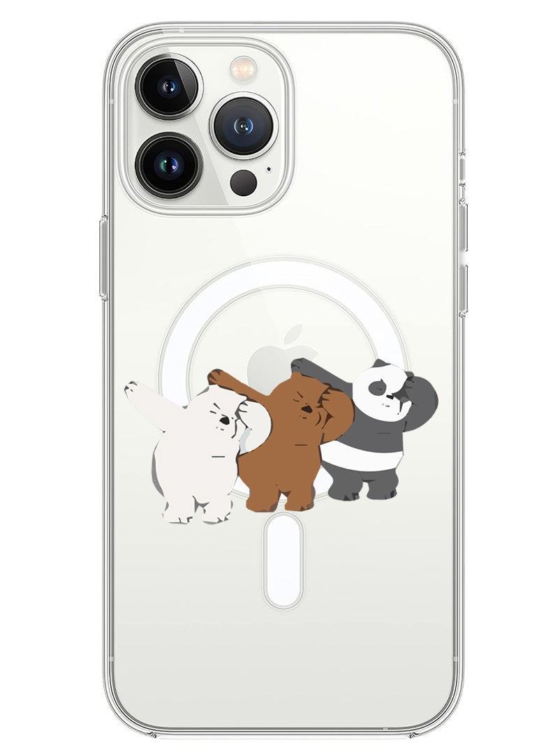 Theodor Magnetic Case for iPhone 14 Pro 6.1-inch Compatible with MagSafe Wireless Charging, Shockproof Phone Bumper Cover Bears dance - Image 1