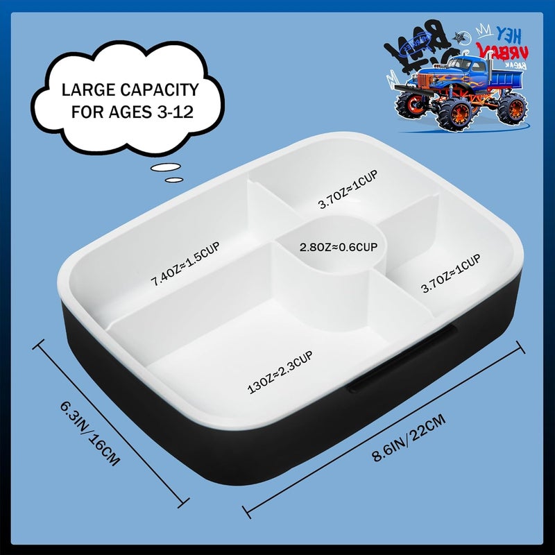 Oruiji Bento Box for Kids Lunch Box for Boys Bento Lunch Box for Kids Lunch Box Set with 5 Compartments Stainless Steel Water Bottle, Lunch Bag, Ice Pack Set Back to School Supplies - Image 3