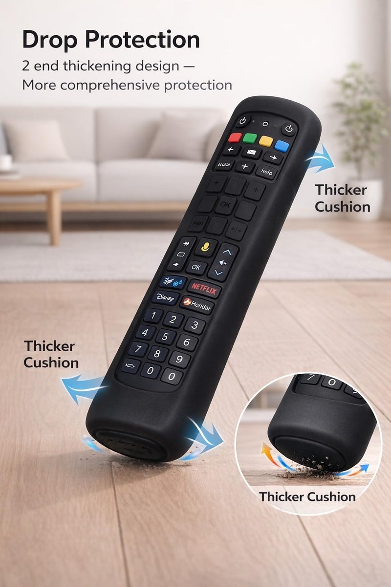SUPREME E-COMMERCE Silicone TV Remote Cover 'Compatible with' Jio Tv Remote Protective Case with Lanyard (Black) [Remote NOT Included] - Image 3
