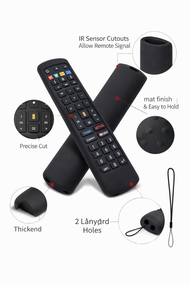 SUPREME E-COMMERCE Silicone TV Remote Cover 'Compatible with' Jio Tv Remote Protective Case with Lanyard (Black) [Remote NOT Included] - Image 5
