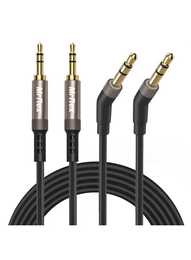 Mr Rex 2.5mm to 3.5mm Aux Cable Compatible with Bose Quietcomfort QC35 QC25 SounTrue, JBL E55BT E45BT E65BTNC, AKG Y55 Y50 Headphone 2-Pack, 5FT Black - Image 1