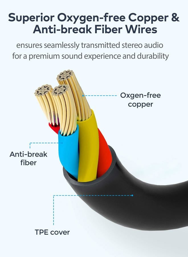 Mr Rex 2.5mm to 3.5mm Aux Cable Compatible with Bose Quietcomfort QC35 QC25 SounTrue, JBL E55BT E45BT E65BTNC, AKG Y55 Y50 Headphone 2-Pack, 5FT Black - Image 4