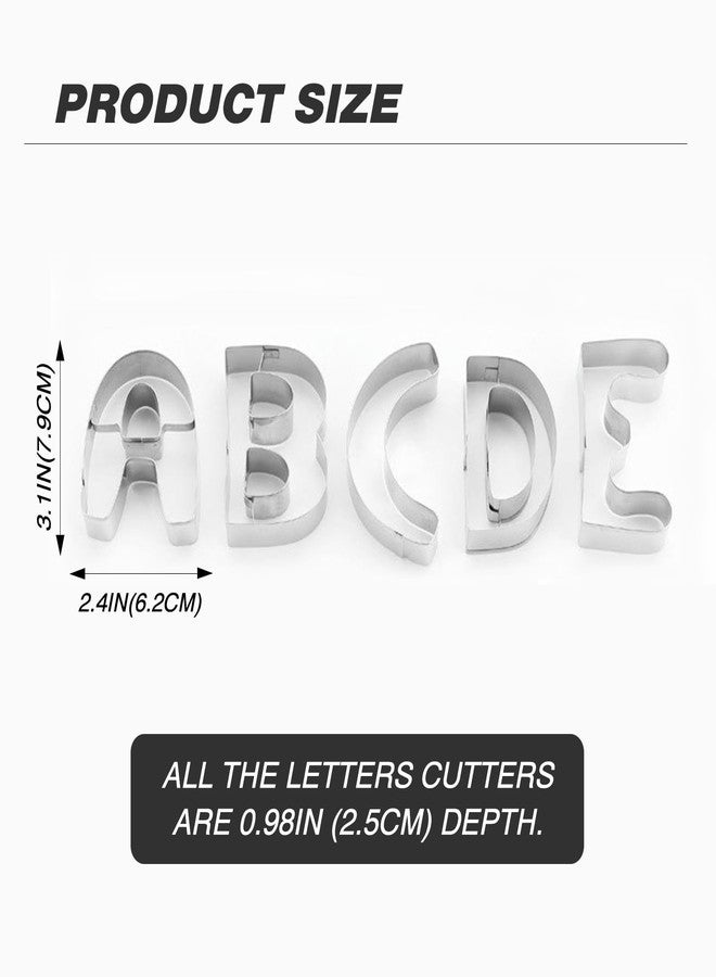 RUNHUAPPY Alphabet Letter Cookie Cutter Set (A - Z)- 26 Pcs Large Stainless Steel Letters Fondant Cutter Set Biscuit Dough Mold Tools for Birthday, Christmas, New Year and Holiday Party Decorations (Gift Box) - Image 4