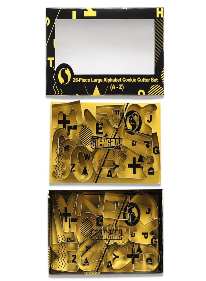 RUNHUAPPY Alphabet Letter Cookie Cutter Set (A - Z)- 26 Pcs Large Stainless Steel Letters Fondant Cutter Set Biscuit Dough Mold Tools for Birthday, Christmas, New Year and Holiday Party Decorations (Gift Box) - Image 2