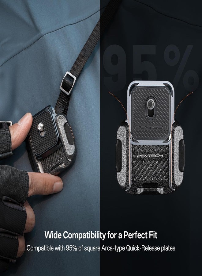 PGYTECH Camera Shoulder Strap Mount Quick Release Clamp & Plate Kit, Aluminum Alloy Arca Swiss Plate Camera Adapter Base for Shoulder Straps Tripods Stabilizers - Image 3