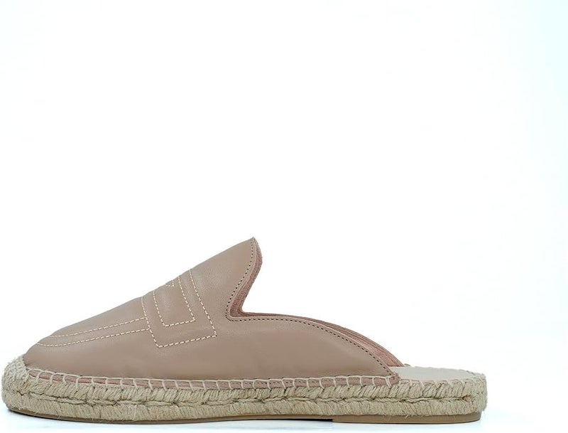 HUSH PUPPIES Nude Leather Espadrille Slippers - Image 3