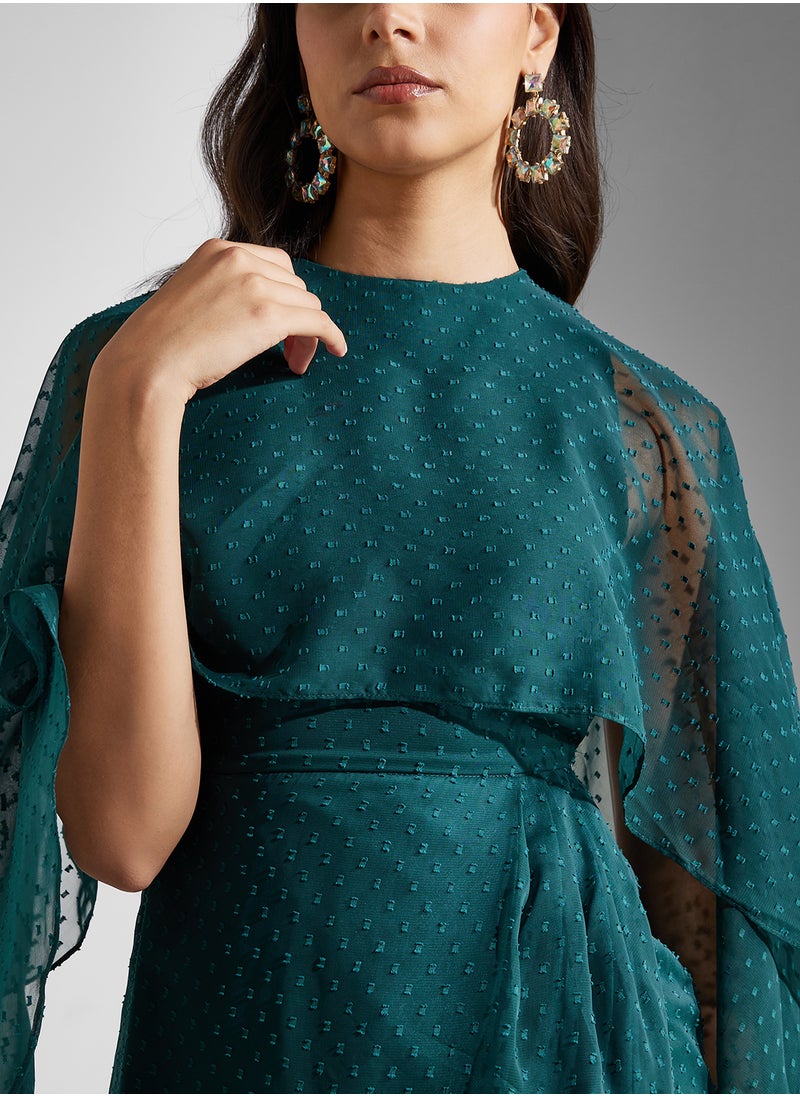 Amelia Rose Flared Sleeve Pencil Midi Dress  - Image 3