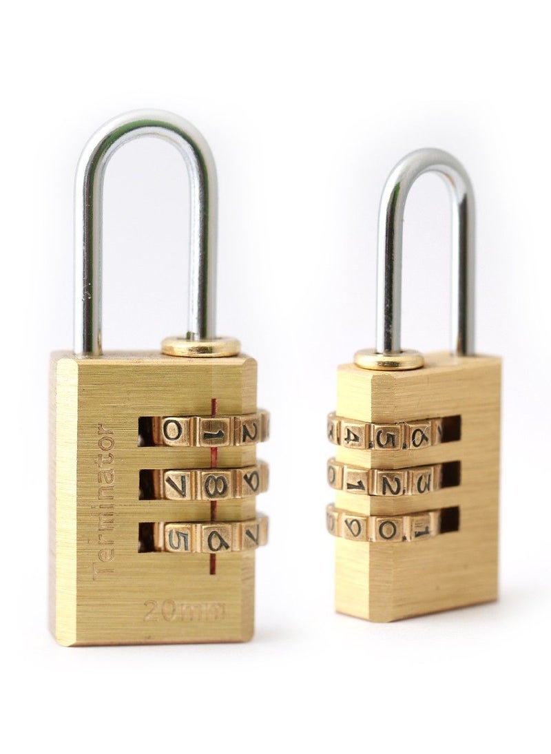 Terminator Terminator Brand Brass Combination Pad Lock 20Mm  - Image 2