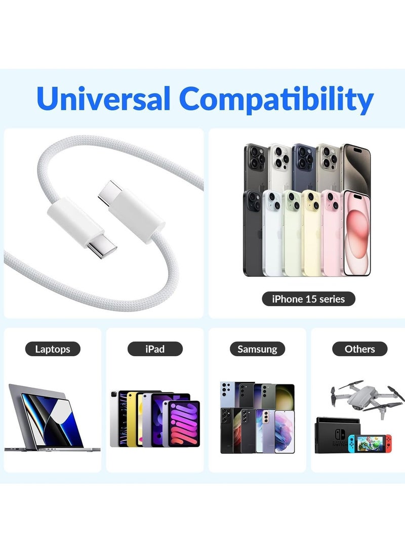 AREX USB type C To type-C Fabric Braided 60W Fast Charging Cable 1M For iPhone 15/16/17, iPad, Laptop, MacBook, Samsung, Huawei, Xiaomi - Image 5