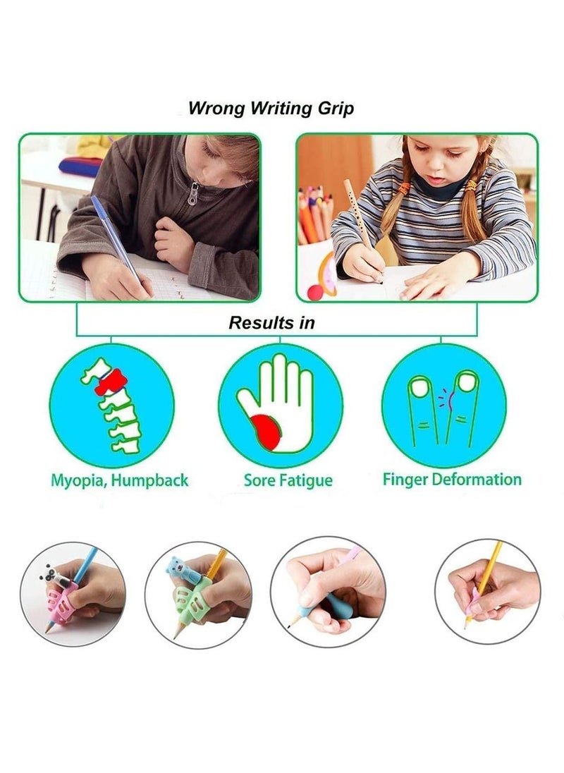 HomarKet - 15-Piece Pencil Grips for Kids Handwriting Multicolour - Image 1