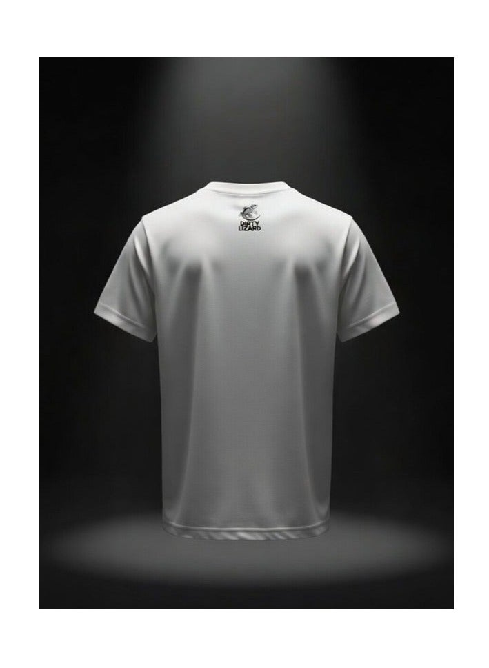 Dirty Lizard White printed t-shirt with Street wear image 100% cotton 60 - Image 2