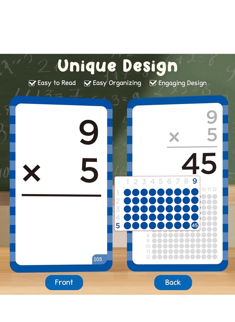 null - JoyCat Multiplication Flash Cards + Pop Fidget Chart- 156 Hole Punched Math Game Flash Cards for Kids Ages 8 and Up, Times Table Multiplication Flash Cards - Image 1