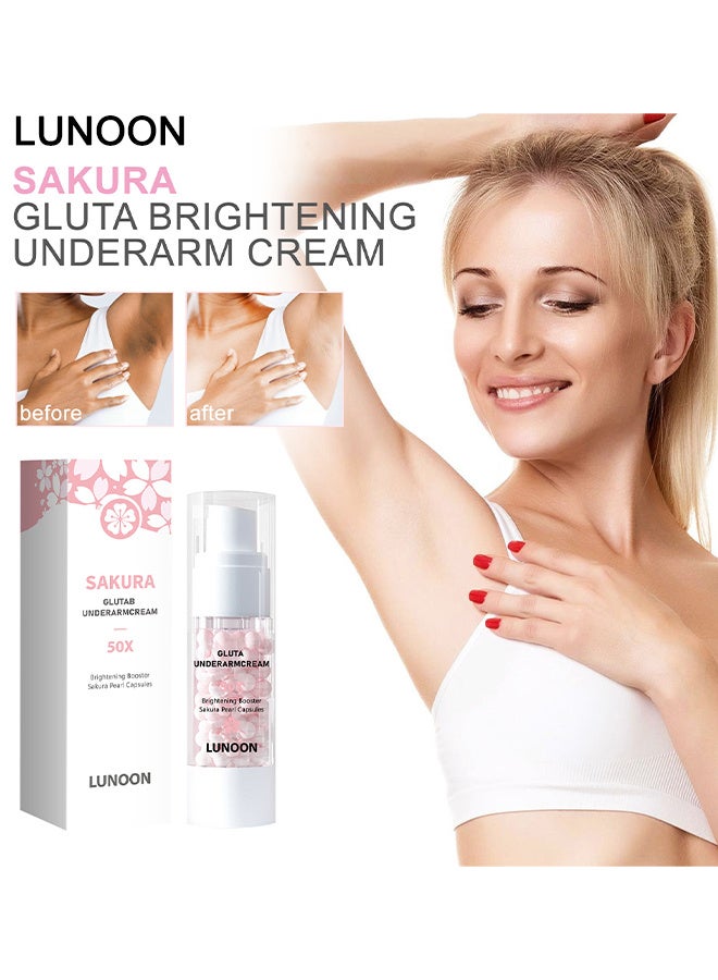 لونون كريم معزز لتفتيح البشرة تحت الابط من ساكورا جلوتا، كبسولة ساكورا بيرل، كبسولات ساكورا بيرل، كبسولات ساكورا بيرل لتفتيح البشرة من كوسروس ساكورا جلوتا (قطعة واحدة) - Image 2