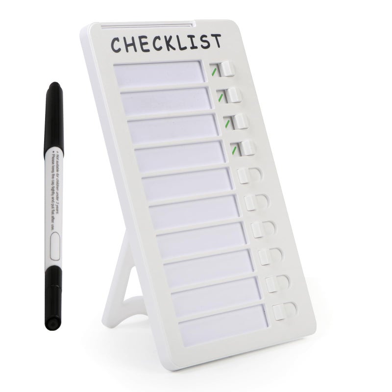 SENWHAL Dry Erase Chore Chart, Standable Whiteboard Checklist Board, Chore Chart for Kids Routine Chart with a Pen (Standable) - Image 1