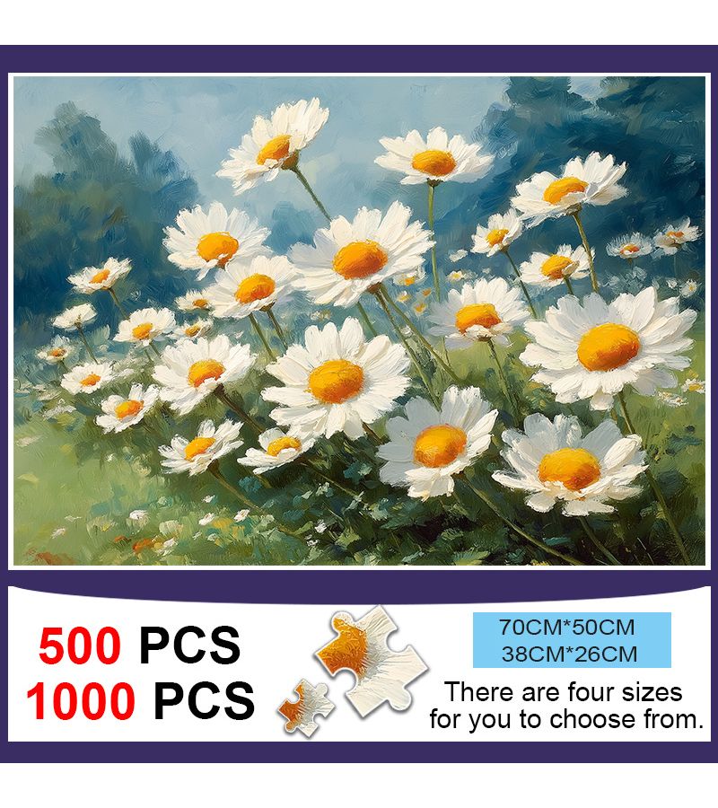 لغز قطع صغير مكون من 500 قطعة بصندوق واحد، مشهد زهري، مقاس 14.96 × 10.24 بوصة، هدية - Image 1