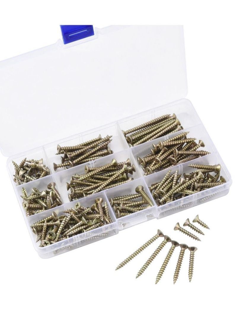 NIBEMINENT 200Pcs Color Zinc Fiber Screw Set - Image 1