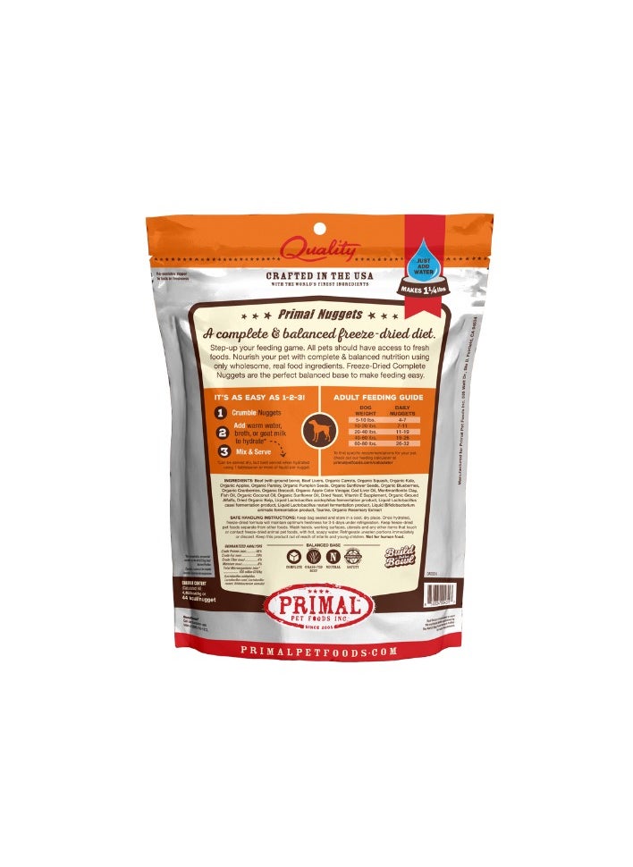 Primal Pet Foods - Primal Canine Beef Freeze-Dried Formula – 5.5oz, Primal Nuggets, Raw food for dogs, High Protein Raw dog food, Nuggets for dogs, Freeze dried nuggets for dogs, freeze dried dog food, best dog food, nutritious dog food, dog food, primal pet foods - Image 1