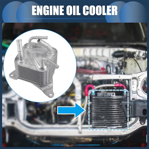 INFINAUTO مبرد زيت المحرك INFINAUTO، مبرد زيت النقل رقم 2920A400 لميتسوبيشي إكليبس كروس 2018-2022، سبائك الألمنيوم بلون فضي، 1 قطعة - Image 2