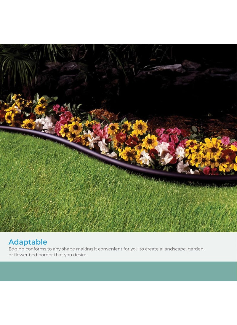 suncast Suncast Plastic Landscape Edging Roll with Double Ridge Design Flexible 5x20Foot Coil for Gardens Flower Beds and Pathways Black Made in the USA  - Image 3