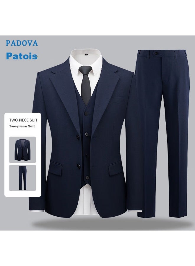 Patova Patuowasi Men's Suit Set, Slim Fit Professional Formal Wear, Men's Business Suit, Small Suit For Weddings, Black, XL - Image 2