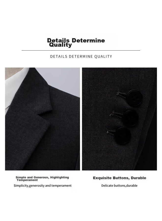 Patova Patuowasi Men's Suit Set, Slim Fit Professional Formal Wear, Men's Business Suit, Small Suit For Weddings, Black, XL - Image 4
