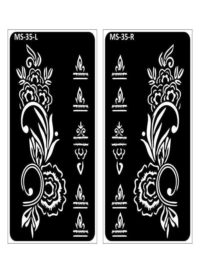 VANVATI Henna Design for Girls and Women, Great for Festivals, Weddings Mehndi Stencil Sticker One Set For Both Hand | Easy To Apply Stencil Mehndi Sticker Perfect For Weddings, Parties And any Occasion - Image 1