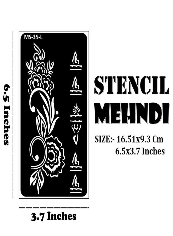 VANVATI Henna Design for Girls and Women, Great for Festivals, Weddings Mehndi Stencil Sticker One Set For Both Hand | Easy To Apply Stencil Mehndi Sticker Perfect For Weddings, Parties And any Occasion - Image 4