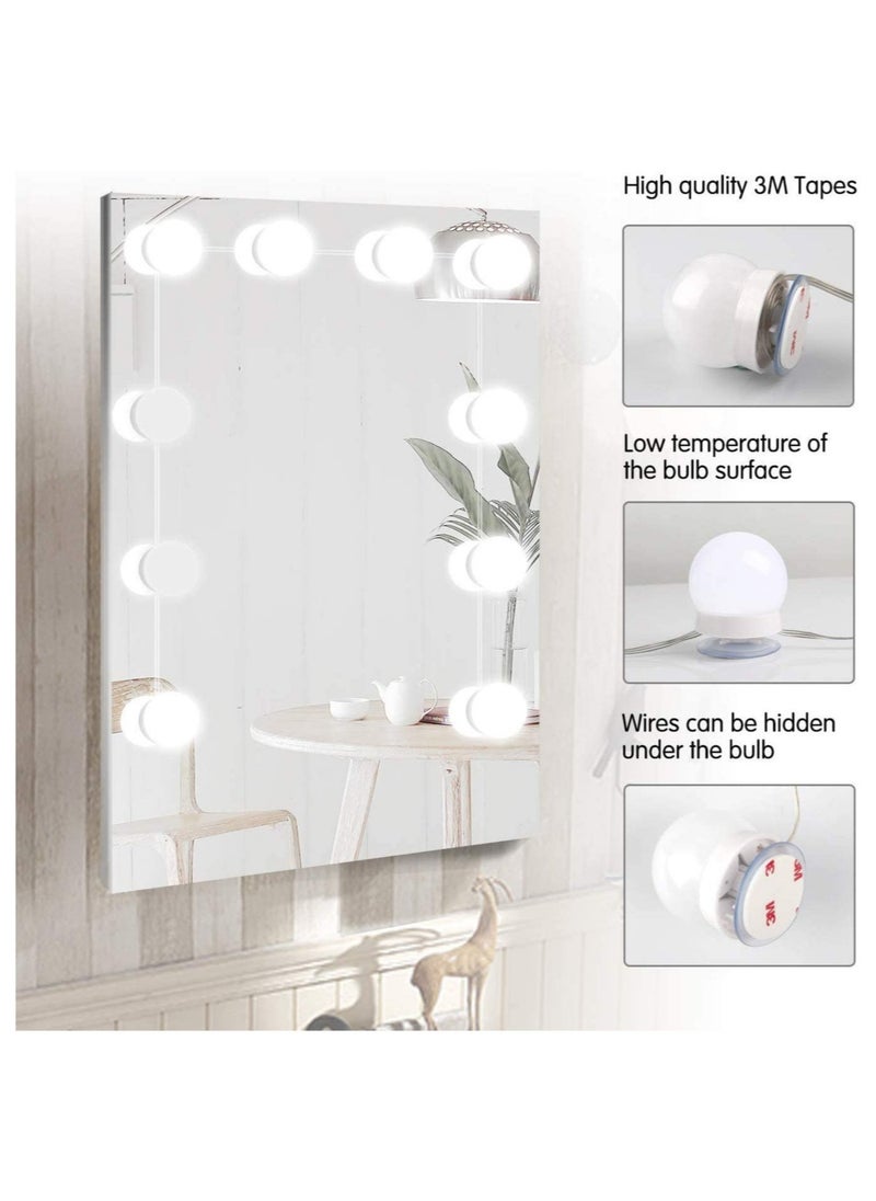 Generic Hollywood Style LED Vanity Mirror Lights Kit with 10 Dimmable Light Bulbs For Makeup Dressing Table and Power Supply Plug in Lighting Fixture strip Vanity Mirror Light White  - Image 5