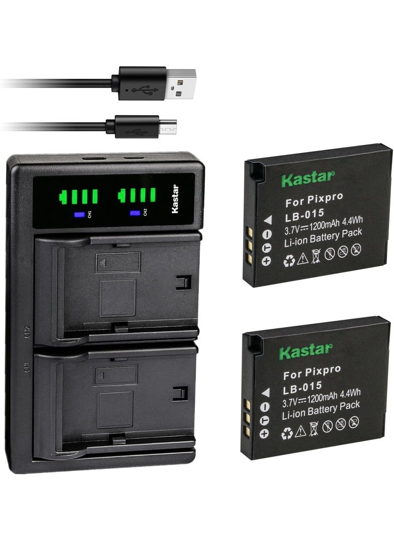 Kastar Kastar 2Pack Battery Charger for Kokad LB015  PIXPRO WPZ2 Action Camera 42V Output 24 Min Charge Time  - Image 1