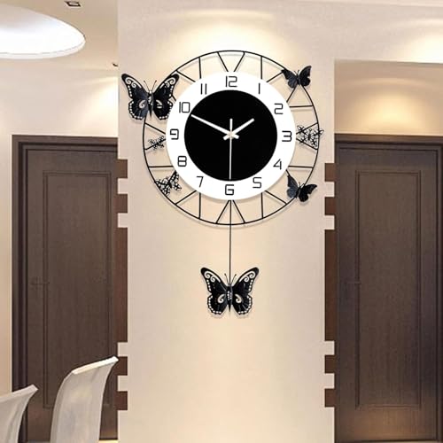 AVVIC MART Stylish Metal Analog Wall Clock for Living Room, Bedroom, Office, Kitchen, Home and Hall | Antique Fancy Big Size Modern Wall Watch for Home Decor (Style-25, 40CM) - Image 1