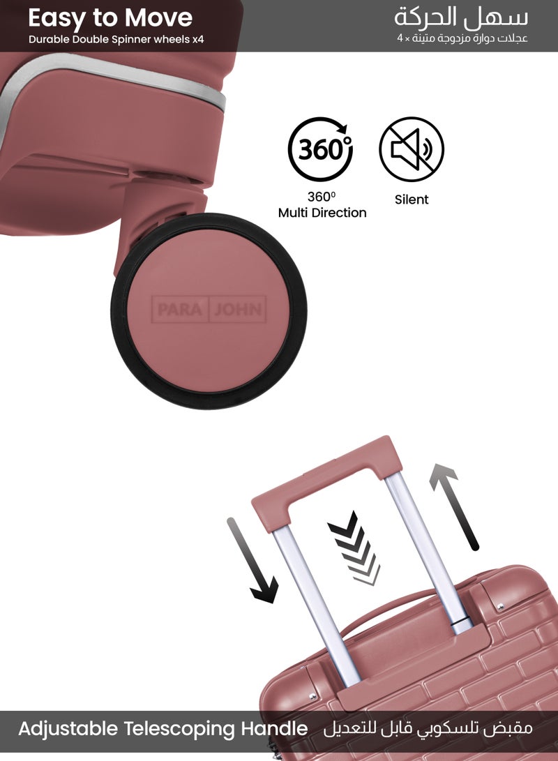 بارا جون طقم حقائب سفر Para John Bricase مكون من 3 قطع – شنط صلبة من البولي كربونات مقاسات 20 و24 و28 بوصة مع عجلات دوارة 360° - Image 3