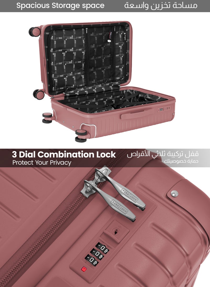بارا جون طقم حقائب سفر Para John Bricase مكون من 3 قطع – شنط صلبة من البولي كربونات مقاسات 20 و24 و28 بوصة مع عجلات دوارة 360° - Image 4