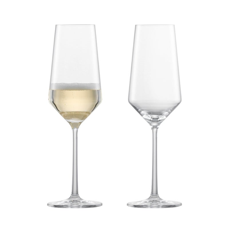Zwiesel Glas ZWIESEL GLAS Pure Champagne Glass Set of 2 Champagne Flutes with Effervescent Point DishwasherSafe Tritan Crystal Glasses Made in Germany 7 Ounce
