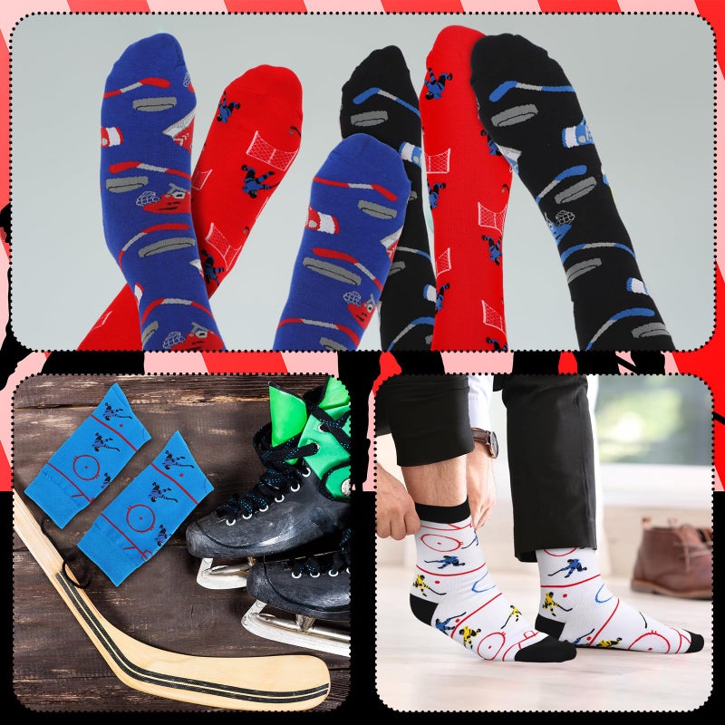 Xaatren 12 Pairs of Hockey Stockings Novelty Socks Boys Sports Hockey Ball Novelty Socks Gifts for Kids (Medium) for 8-12 Men Women Teens (Medium) - Image 4